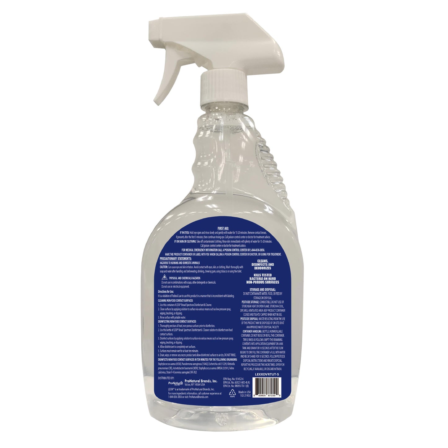 LEXX Liquid Disinfectant and Cleaner Ready to Use Solution (RTU) - Vanilla Scented (Case of 4)