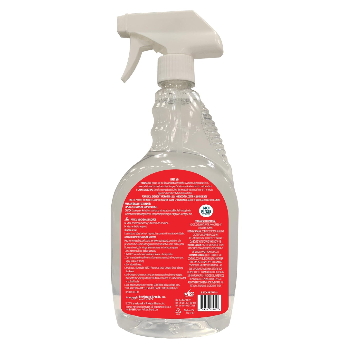 LEXX Liquid Sanitizer and Cleaner Ready to Use Solution (RTU) (Case of 4)